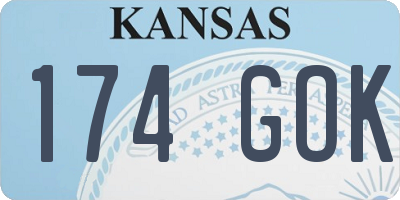 KS license plate 174GOK