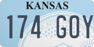 KS license plate 174GOY