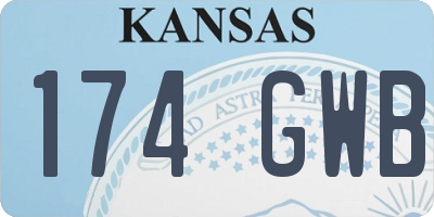 KS license plate 174GWB