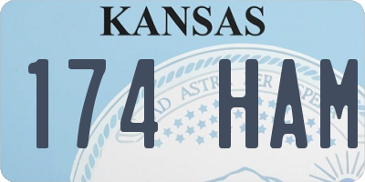KS license plate 174HAM