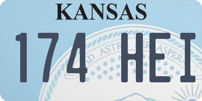 KS license plate 174HEI