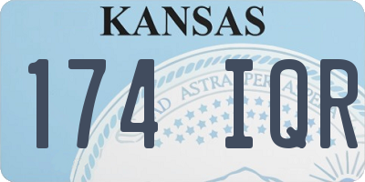 KS license plate 174IQR