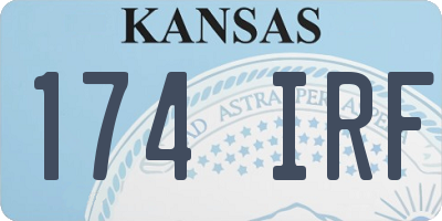 KS license plate 174IRF