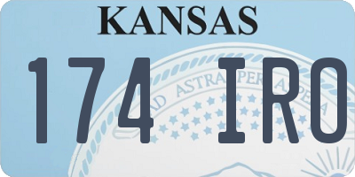KS license plate 174IRO