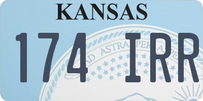 KS license plate 174IRR