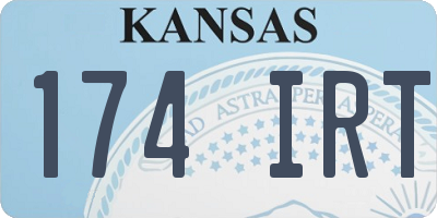 KS license plate 174IRT