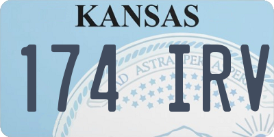 KS license plate 174IRV
