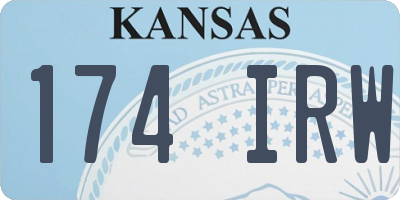 KS license plate 174IRW