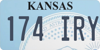 KS license plate 174IRY