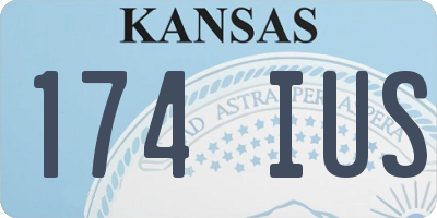 KS license plate 174IUS