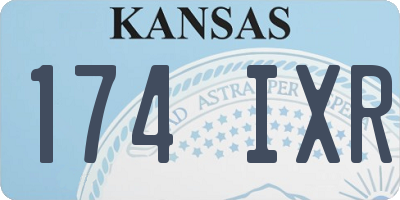 KS license plate 174IXR