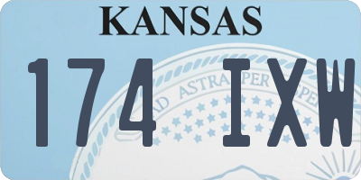 KS license plate 174IXW