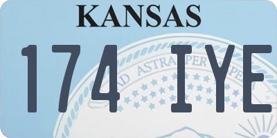 KS license plate 174IYE