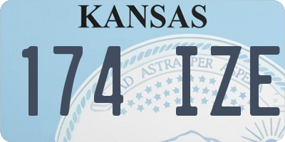 KS license plate 174IZE