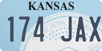 KS license plate 174JAX