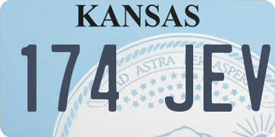 KS license plate 174JEV