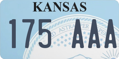 KS license plate 175AAA