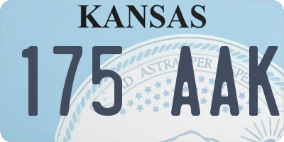 KS license plate 175AAK