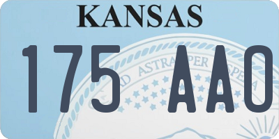 KS license plate 175AAO