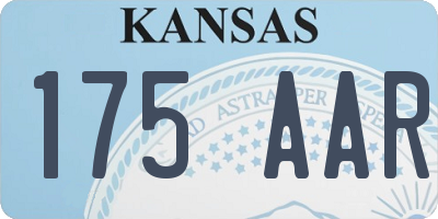 KS license plate 175AAR