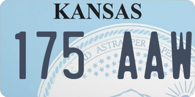 KS license plate 175AAW