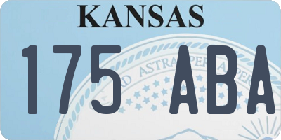 KS license plate 175ABA