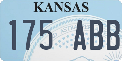 KS license plate 175ABB
