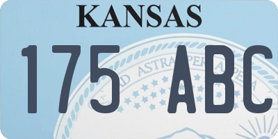 KS license plate 175ABC