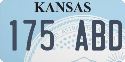 KS license plate 175ABD