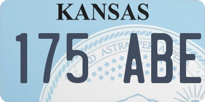 KS license plate 175ABE