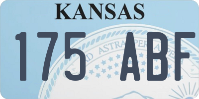 KS license plate 175ABF