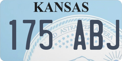 KS license plate 175ABJ