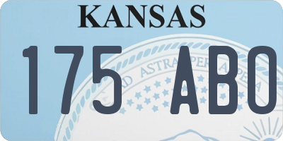 KS license plate 175ABO