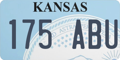 KS license plate 175ABU