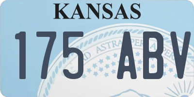 KS license plate 175ABV