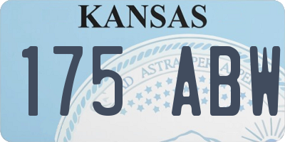 KS license plate 175ABW