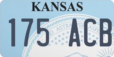 KS license plate 175ACB