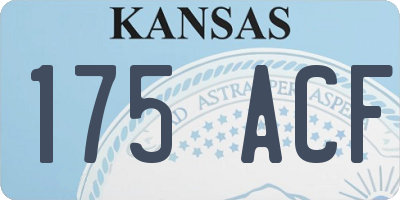 KS license plate 175ACF