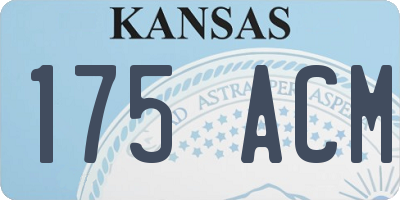 KS license plate 175ACM