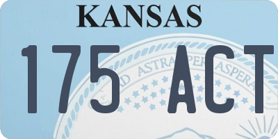 KS license plate 175ACT