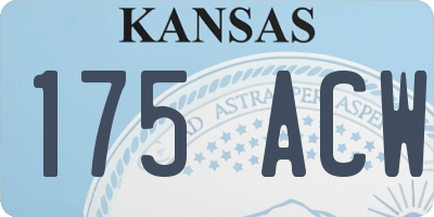 KS license plate 175ACW
