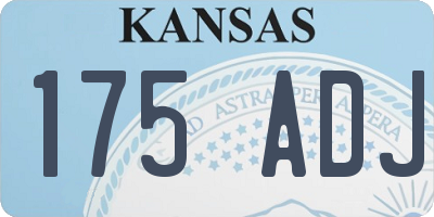 KS license plate 175ADJ