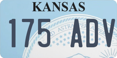 KS license plate 175ADV
