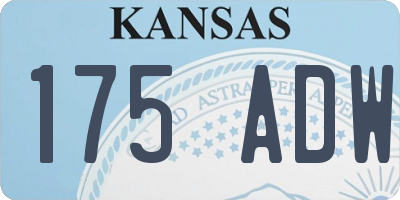 KS license plate 175ADW