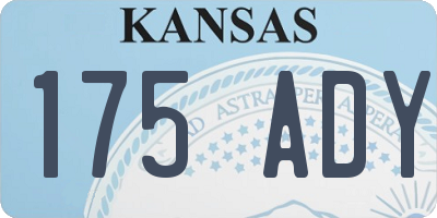 KS license plate 175ADY