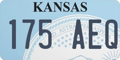 KS license plate 175AEQ