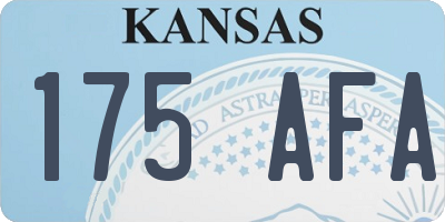 KS license plate 175AFA