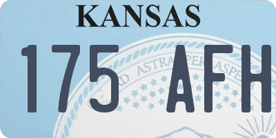 KS license plate 175AFH