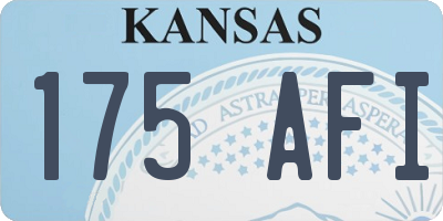KS license plate 175AFI