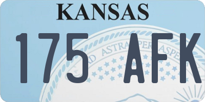KS license plate 175AFK